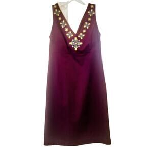 Boden NWT Sleeveless Dress with Beading, Purple, Size 4‎